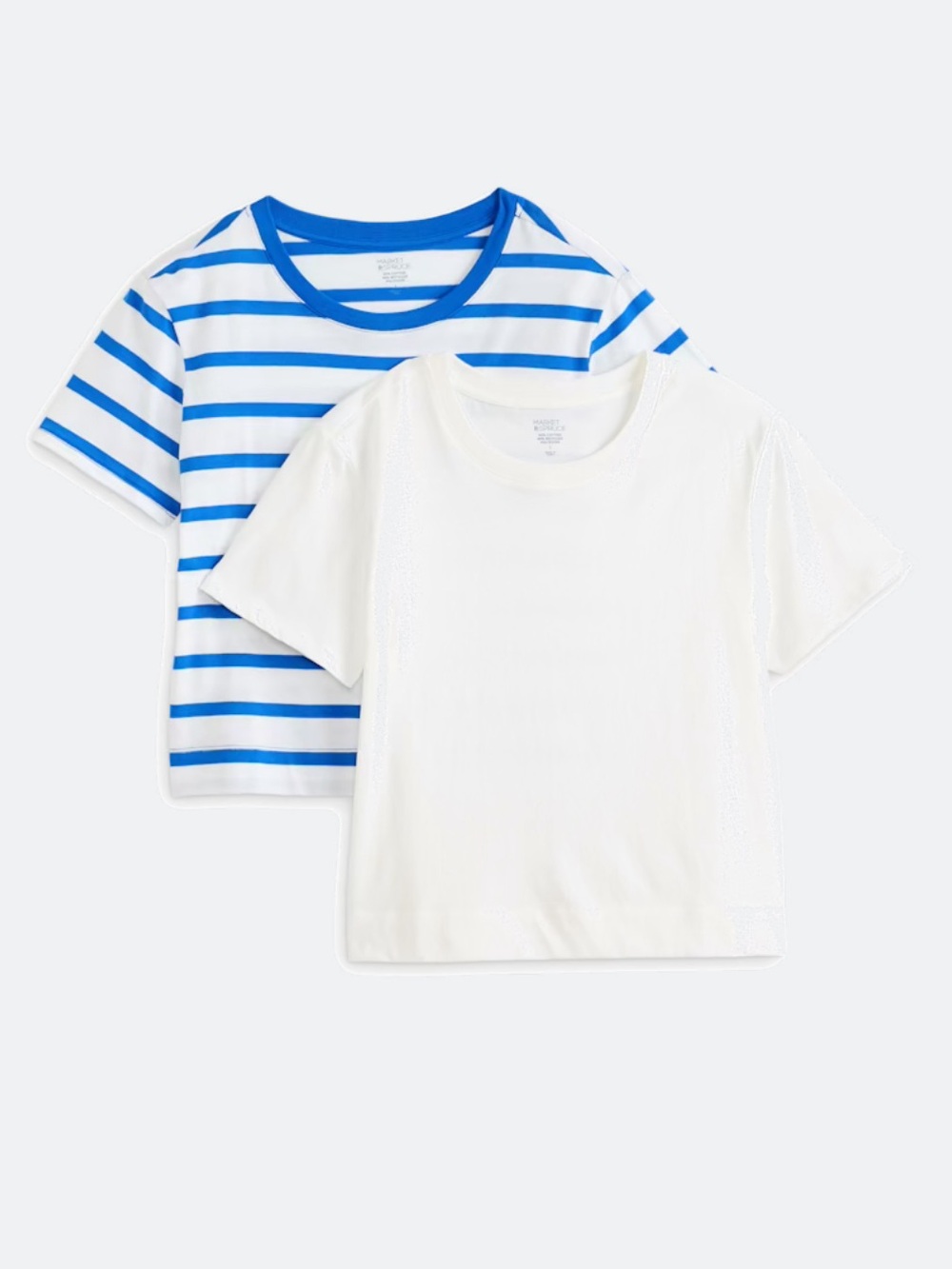 Market & Spruce Short Sleeve Tee Duo - White & Blue Stripe